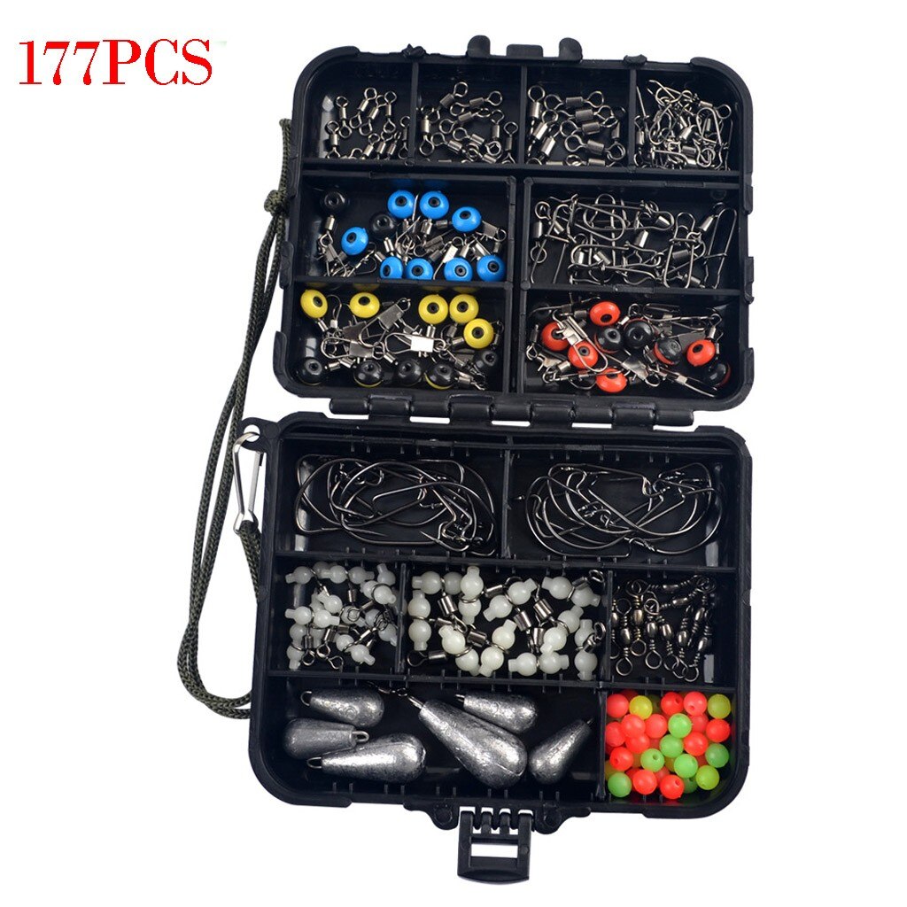 Set Pendant 177PCS Accessories Hook Fishing Set Rod Ice Ice Rod Box Hard Candy Tackle Box Hook Outs for Pan Fish Tackle Kit